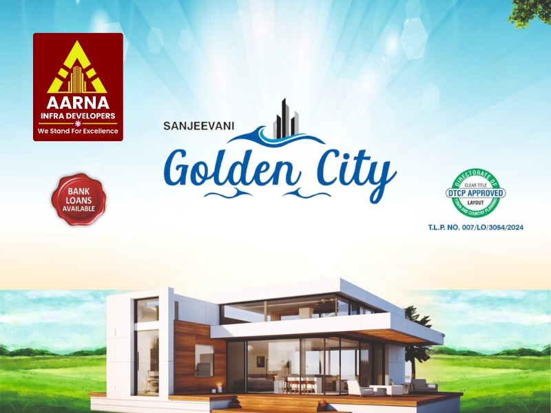 Landscaped villa plots at Golden City project